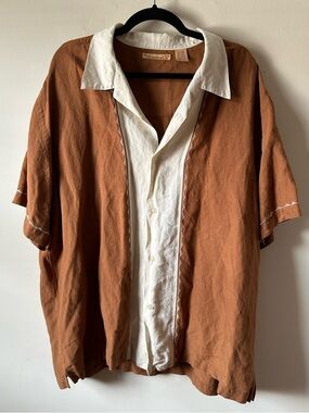 The Havanera Co Linen Blend Button Up Mens Resort Wear Beach Vacation Summer